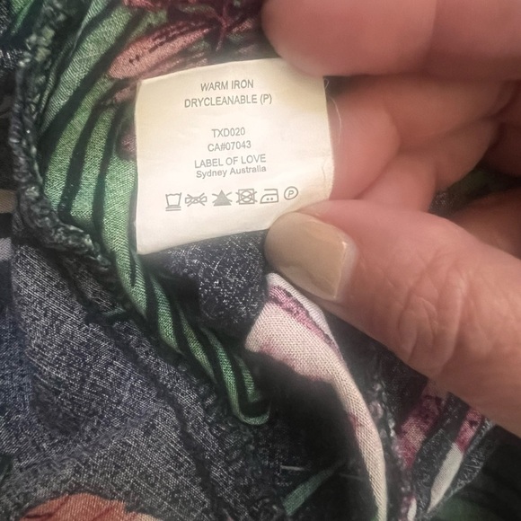 Label of Love Navy Blue Tropical Print Maxi Dress Off Shoulder Boho Large - Picture 4 of 7